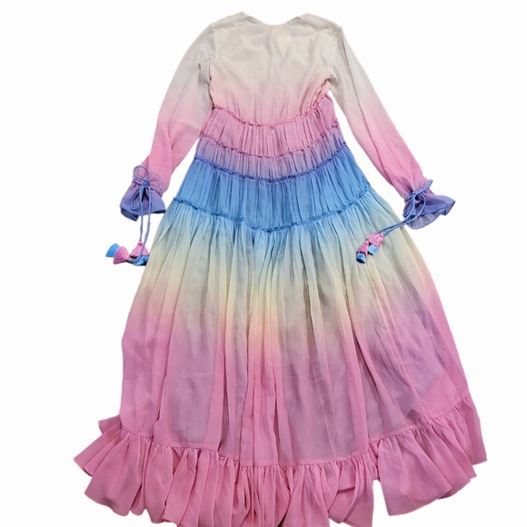 ROCOCO SAND Ombré High-Low Tiered Dress in Pink Size XS NWT - Picture 7 of 11